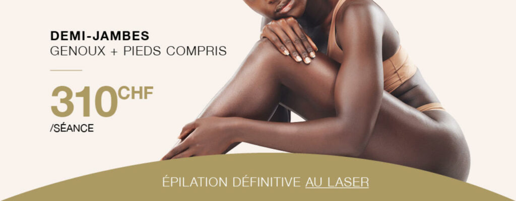 Épilation laser demi-jambes peau foncée et noire